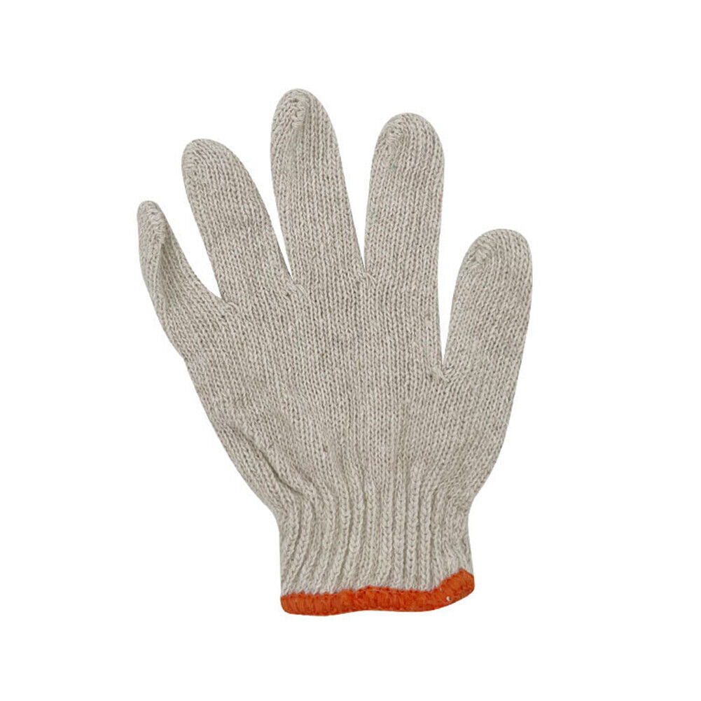 US 24-48 Pairs NATURAL WHITE STRING KNIT POLY COTTON WORK GLOVES Ultralight