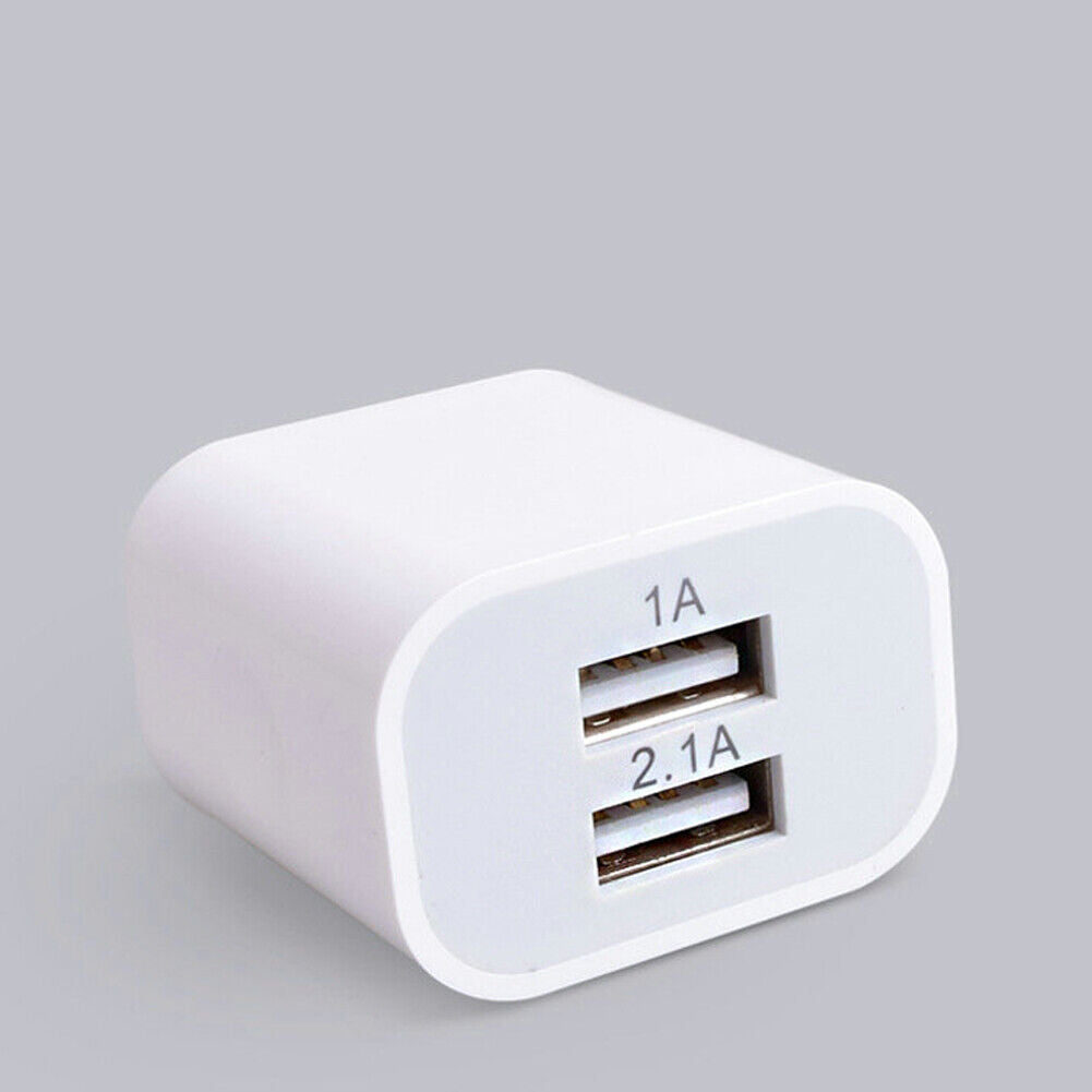 US 3-6 Pcs USB Charger Adapter Dual Port Power Adapter High-Speed Data Sync Wall