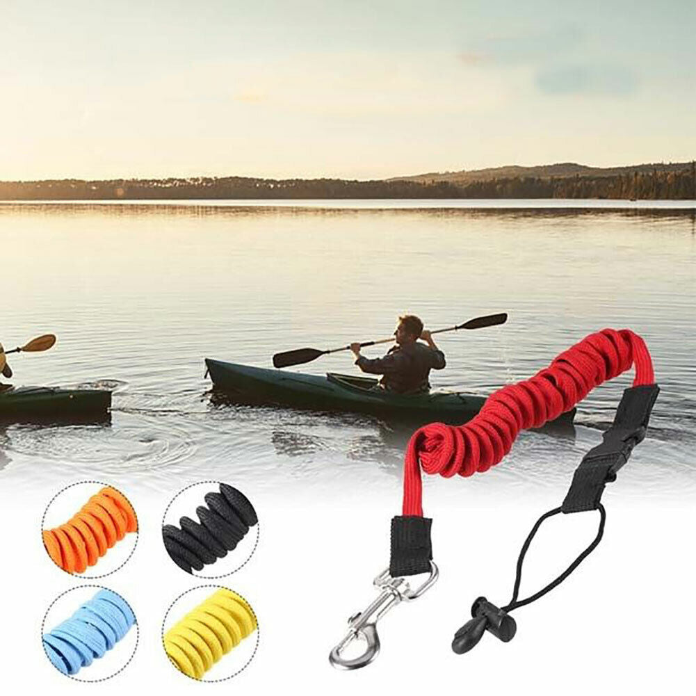 2 Pack Elastic Safety Tool Lanyard Kayak Accessories Stretchable Coiled Rod