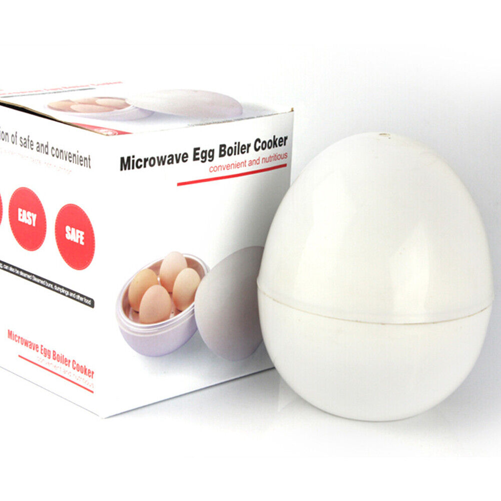 US 2-4Pc Wireless Microwave Hardboiled Egg Maker Shell Steamer Kitchen Cook Tool