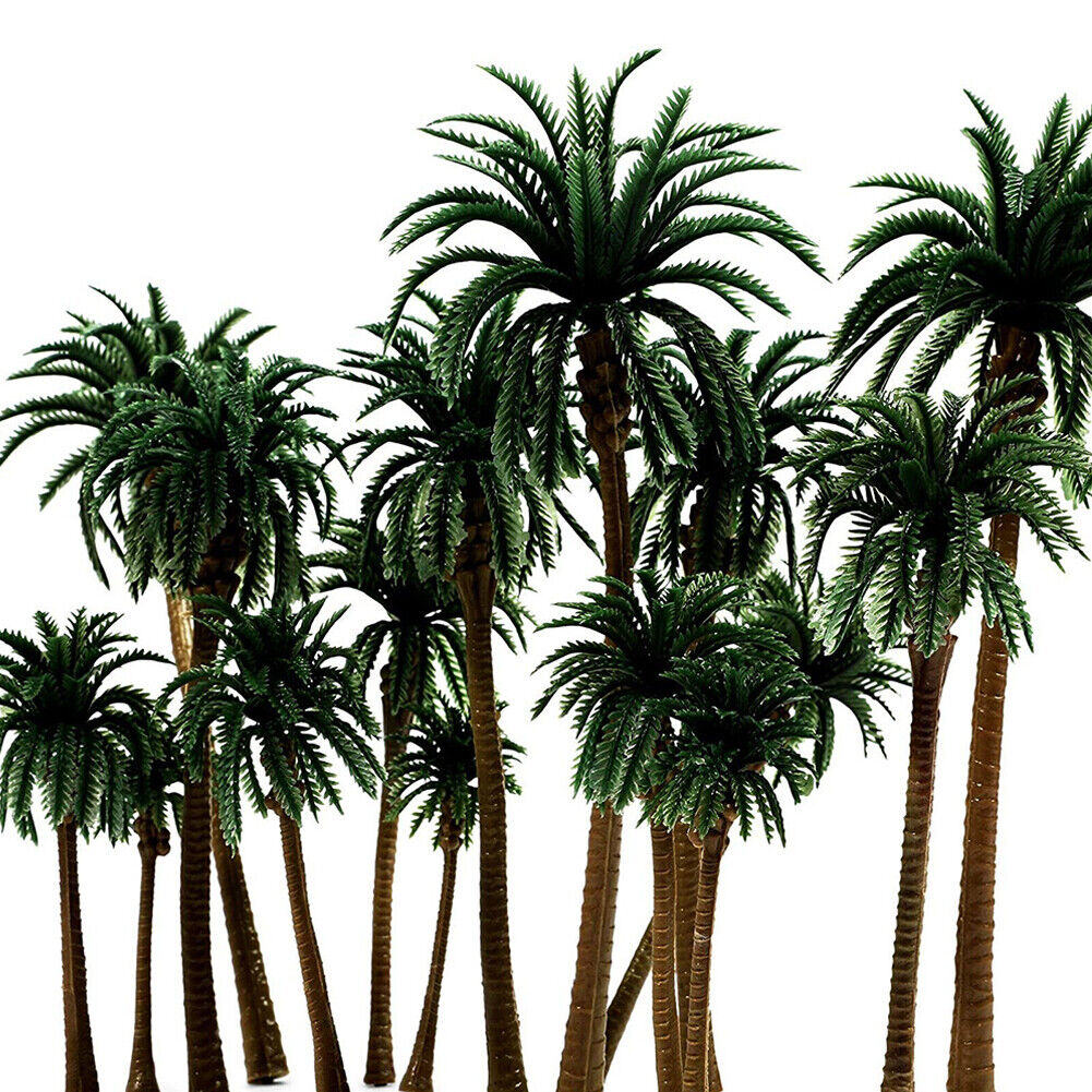 US 20-40 Pc Miniature Model Palm Trees for Dioramas, DIY Crafts 5 Sizes