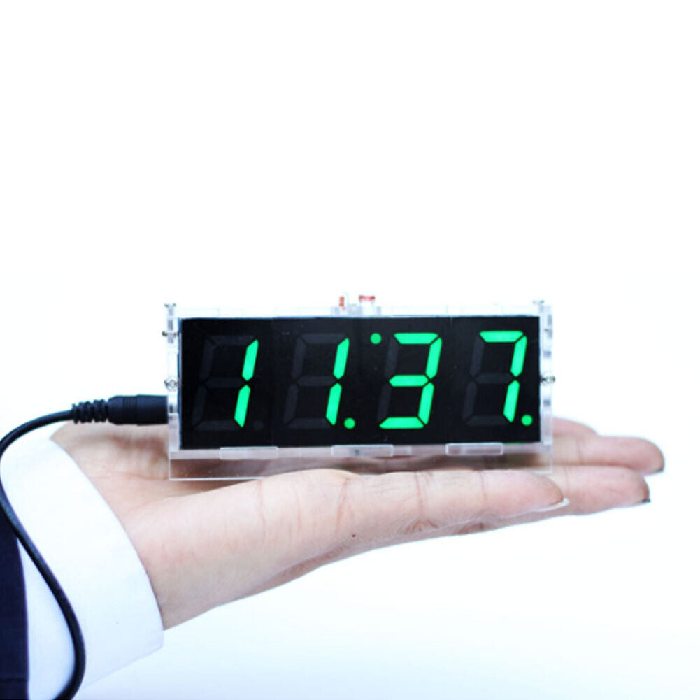 US DIY Digital Clock Kit 4-Digit Electronic LED Large Screen Light Control Time