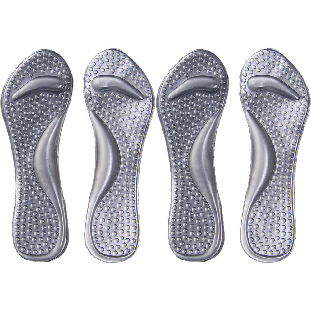 US 2-4 Pairs Massaging Silicon Gel Insoles Relief Pain High Arch Support Insole