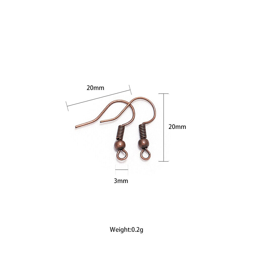 US 100-200 DIY JEWELRY Making Findings Earring Hook Coil Ear Wire French Hook
