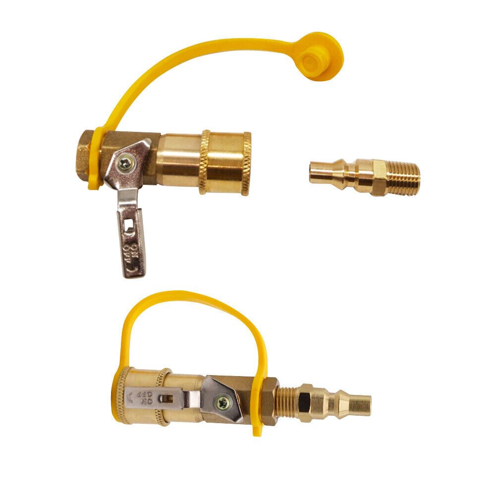 US 2 Pc 1/4" Quick Connect Propane Hose Adapter for RV to Grill Brass Pipe