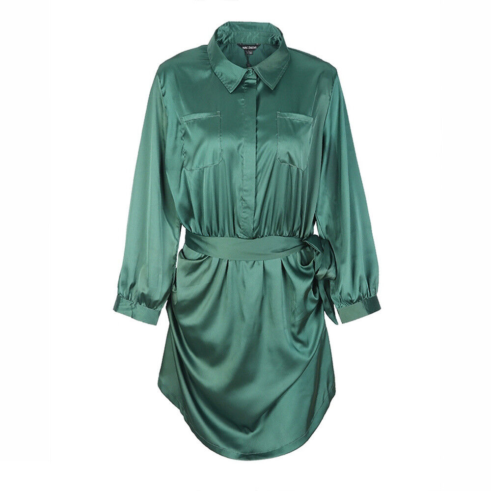 Haoduoyi Brand Women Army Green Casual Elegant Playsuits Batl Waist Long Sleeve