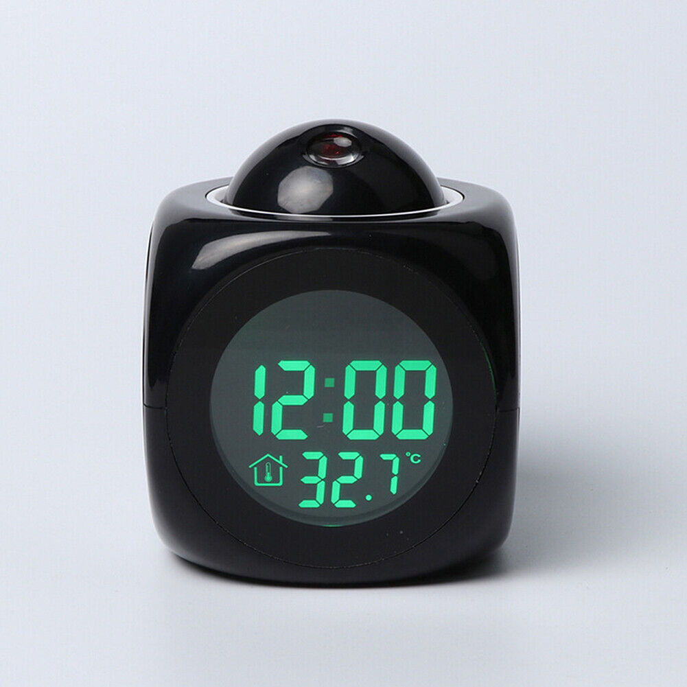 US 1- 2 Pack Projection Alarm Clock LED Digital Voice Report Digital Alarm Clock