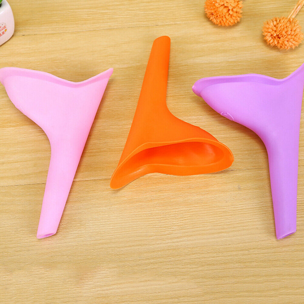 US 3-6 Pcs Reusable Travel Silicone Portable Lady Urinal Pee Funnel Urine Device