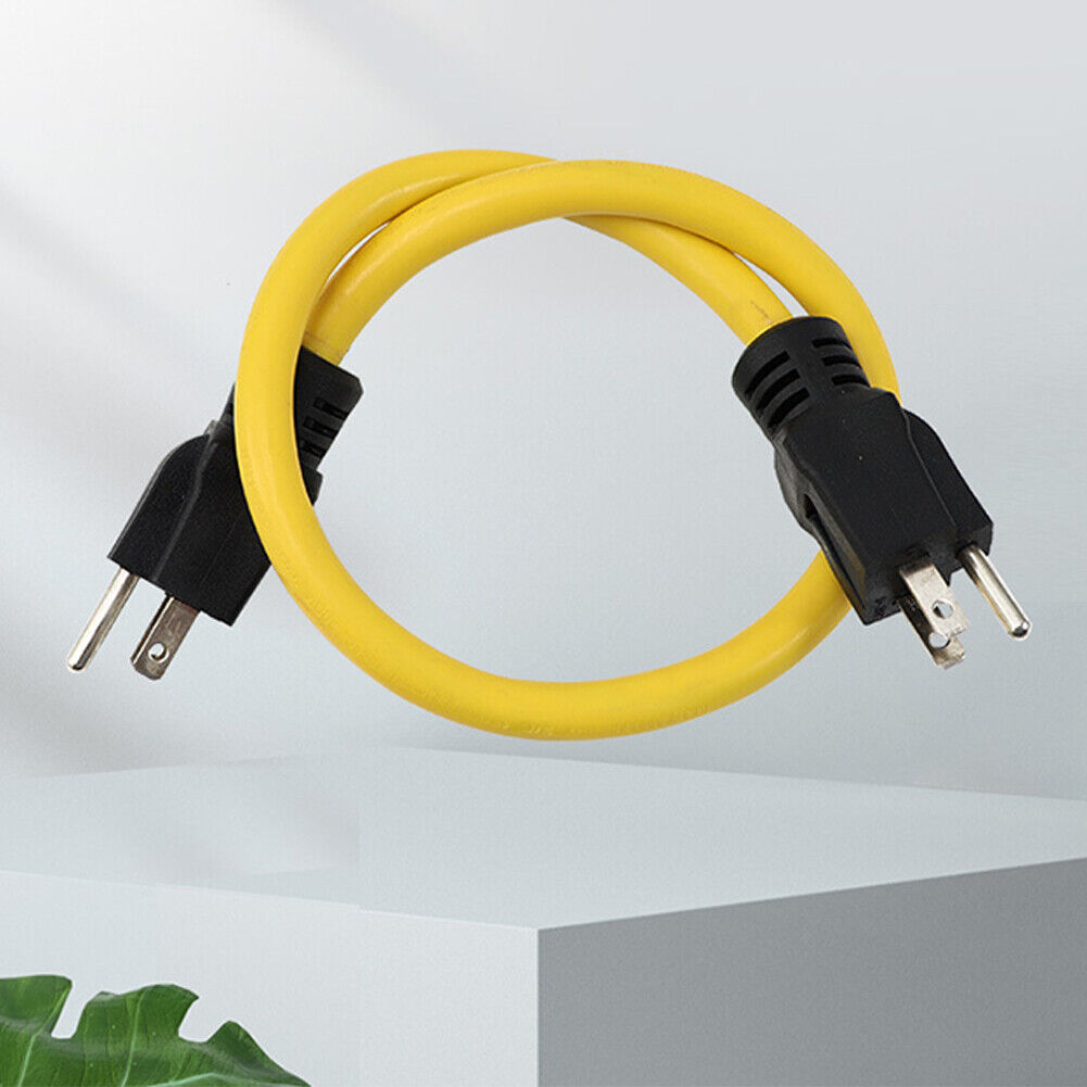 US 1-2 Pc 3Prong Plug 12AWG 125V Double Male Extension Cord Generator Adapter RV