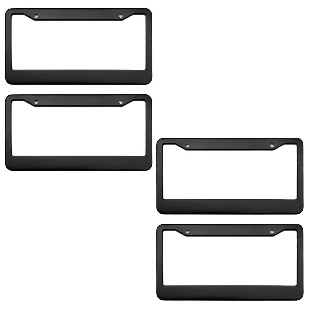 US 2-4Pc Black License Plate Frame Tag Cover Stainless Front Back Universal