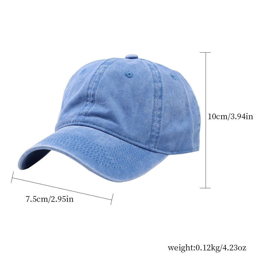 US 1-2 Pcs Classic Baseball Cap Low Profile Hats Adjustable Washed Effect Unisex