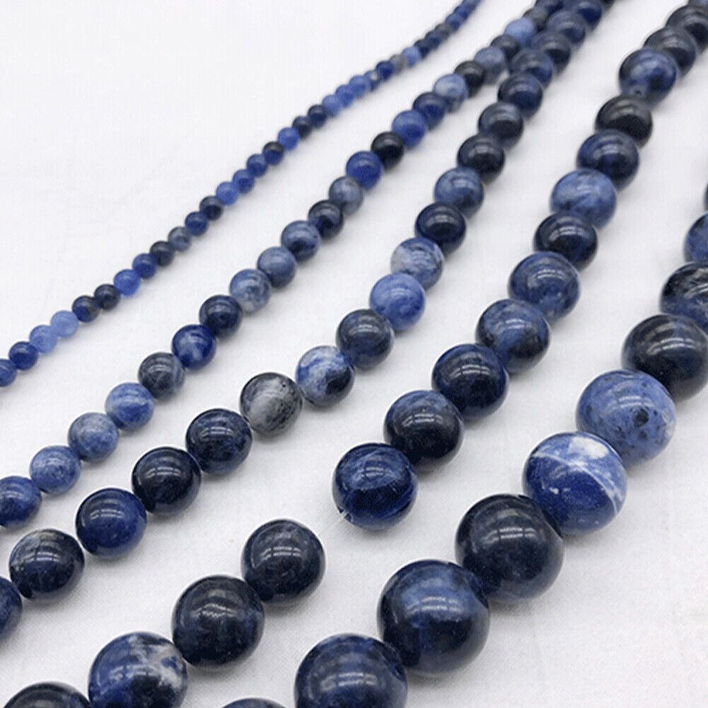 US 6/8/10mm 5A Grade Natural Round Stone Beads Loose Gemstone Smooth DIY Jewelry