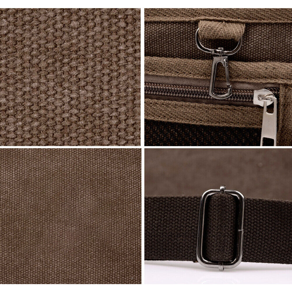 US 2 Pack Men Vintage Military Canvas Crossbody Bag School Satchel Messenger