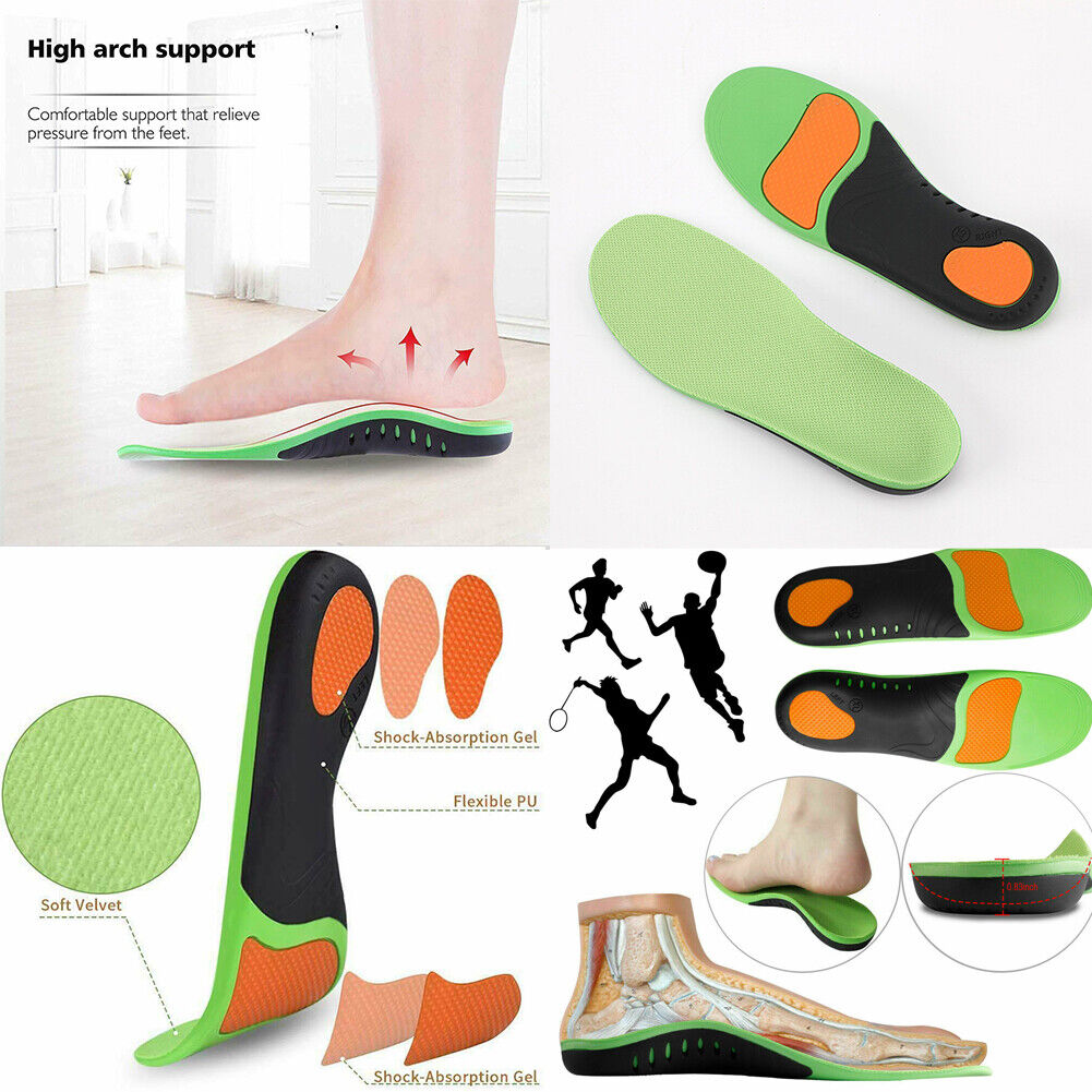 US 2-4Pairs Plantar Fasciitis Orthotic Insert Arch Support Gel Relieve Heel Pain
