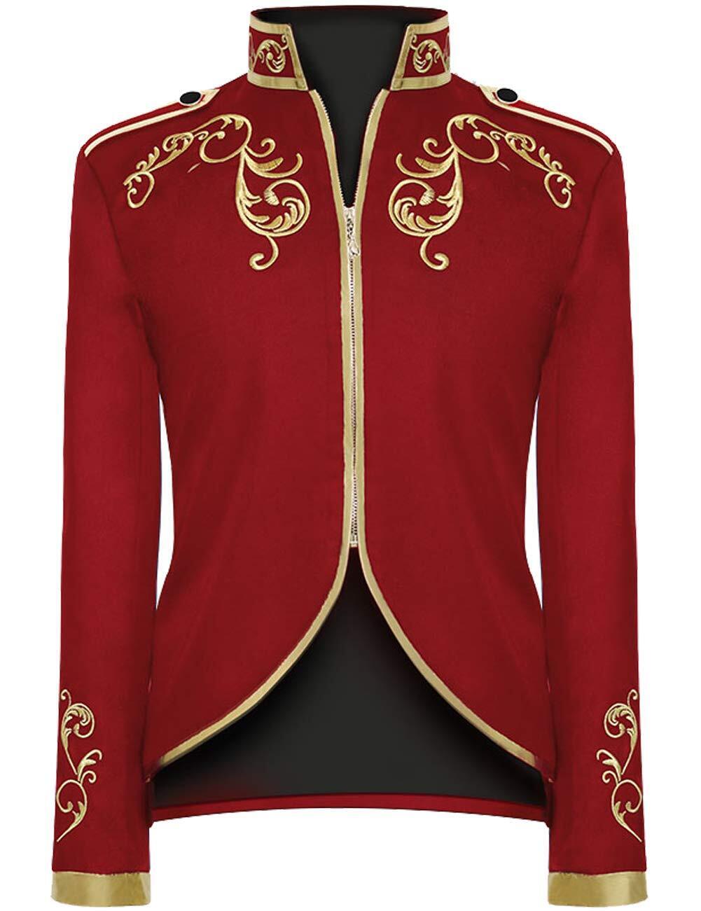 Unisex Military Blazers Prince Coats Drummer Parade Punk Officer Fitted Jackets