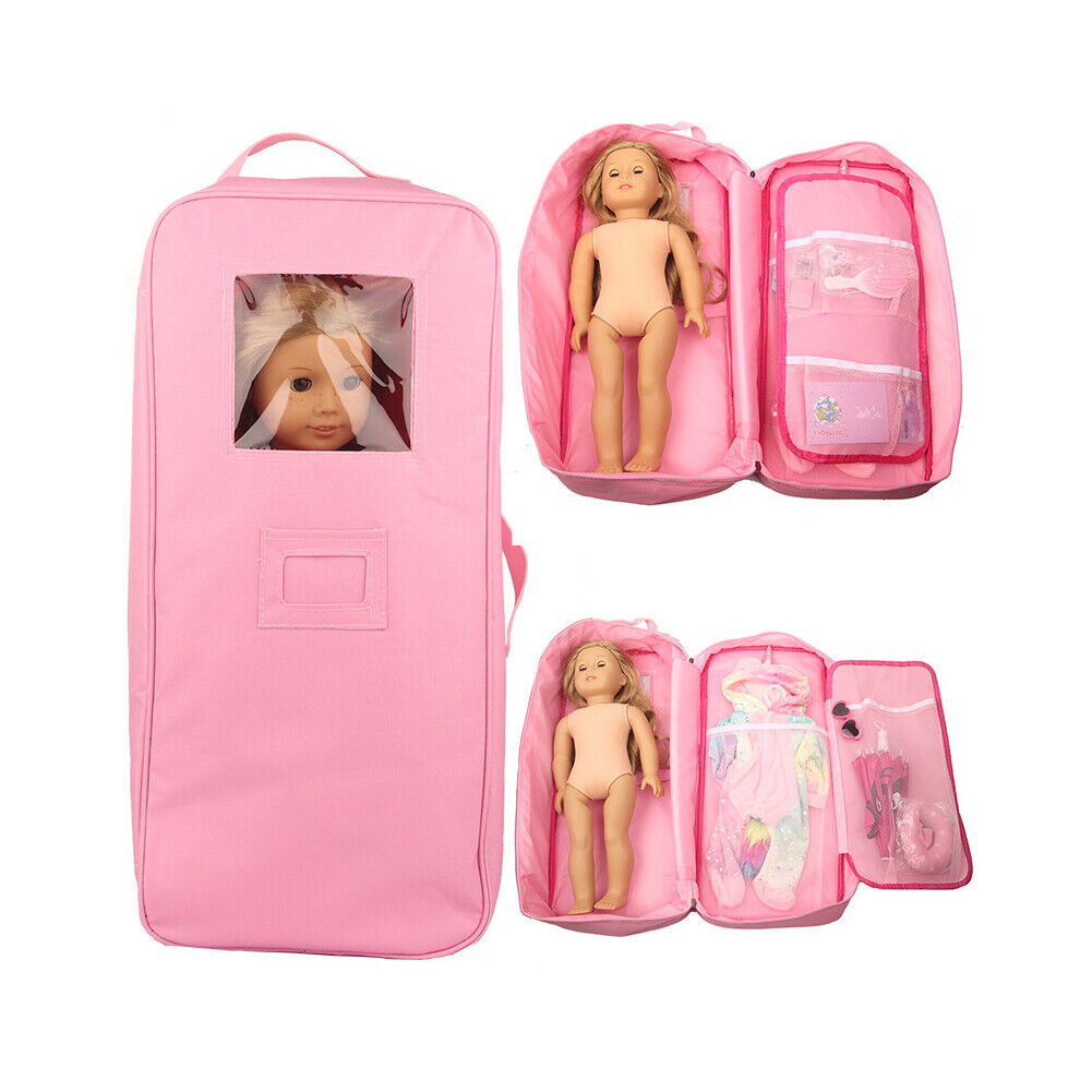 US 18-inch Doll Case Carrier Suitcase Storage Travel for American Girls Doll
