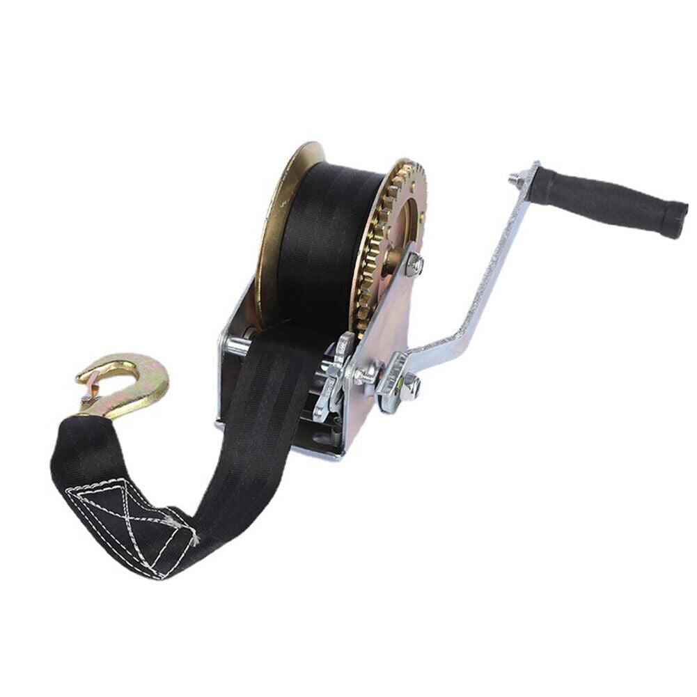 US Hand Gear Winch Crank Strap ATV Boat Trailer Heavy Duty w/19.68Ft Strap 600lb