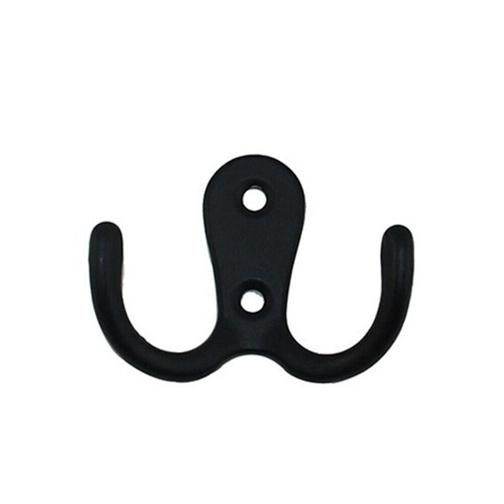 US 20-40 Pc Heavy Duty Double Prong Coat Double Hooks Wall Mounted Retro Utility