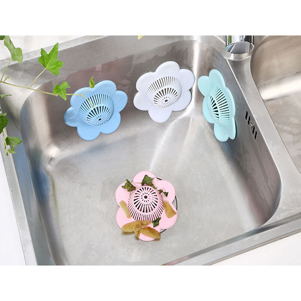 US 3-6 Silicone Sink Hair Catcher Stopper Bathtub Shower Drain Plug Cover Filter