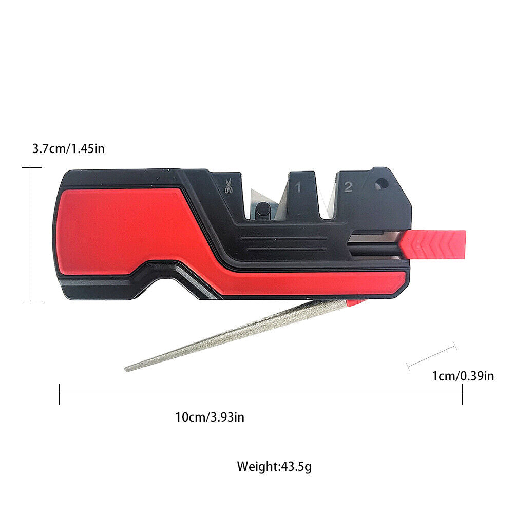 6-IN-1 EDC Pocket Knife Sharpener Carbide Ceramic Diamond Tapered Tool Sharpener