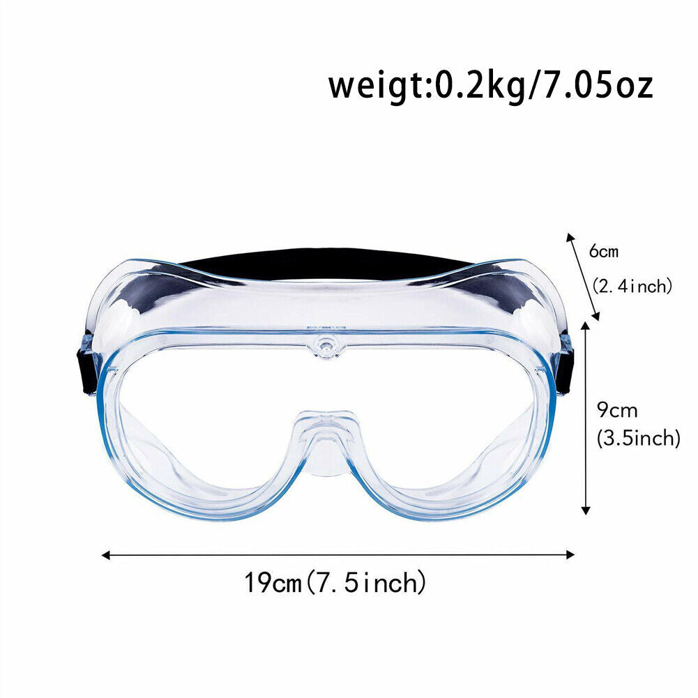 US 2-4 Pcs Safety Goggles Anti-Fog Over Glasses Eyes Protect Lab Work Clear Lens