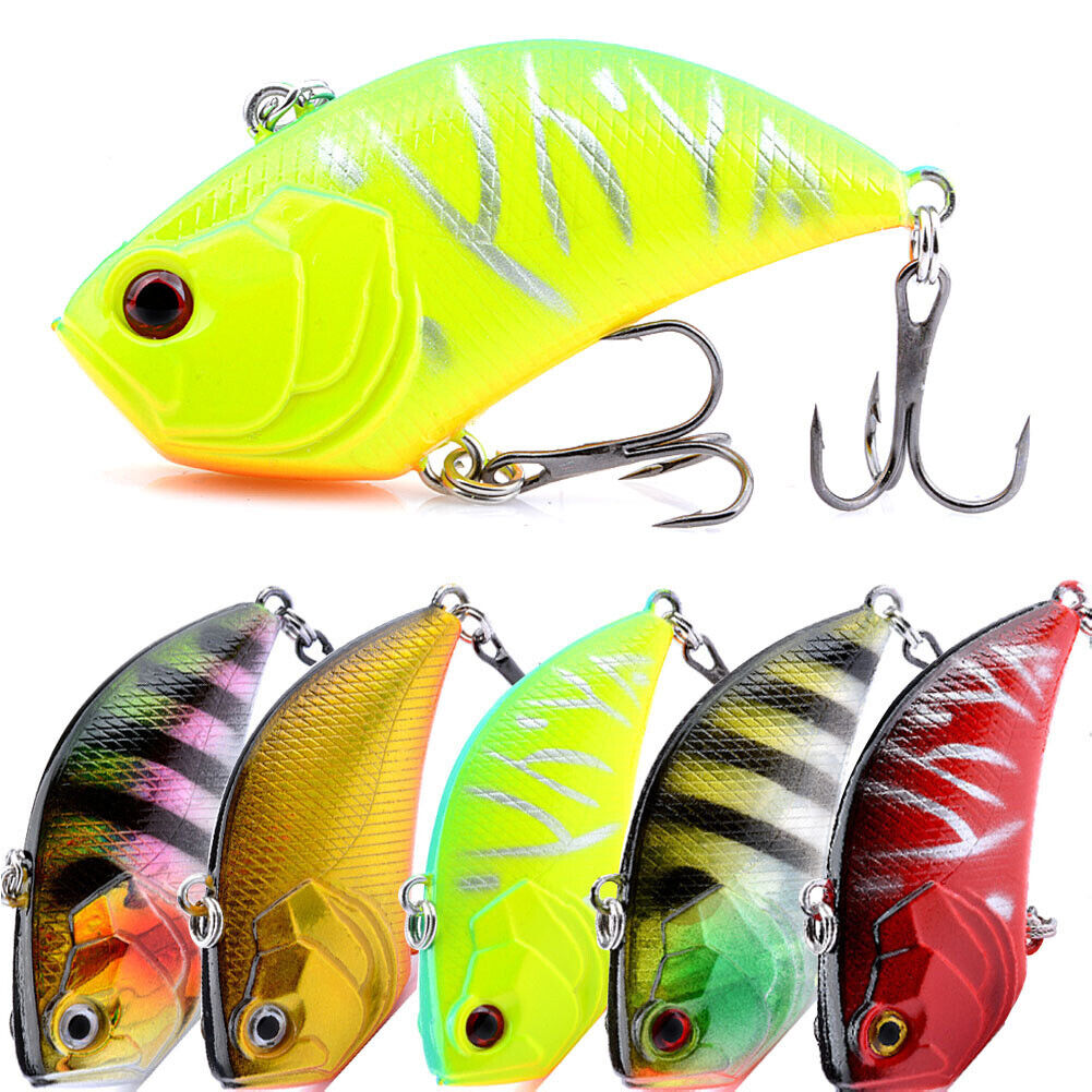 US 5-10 Pc Vibration Crank Bait Fishing Lures 3/4 oz Lipless Crankbait Portable
