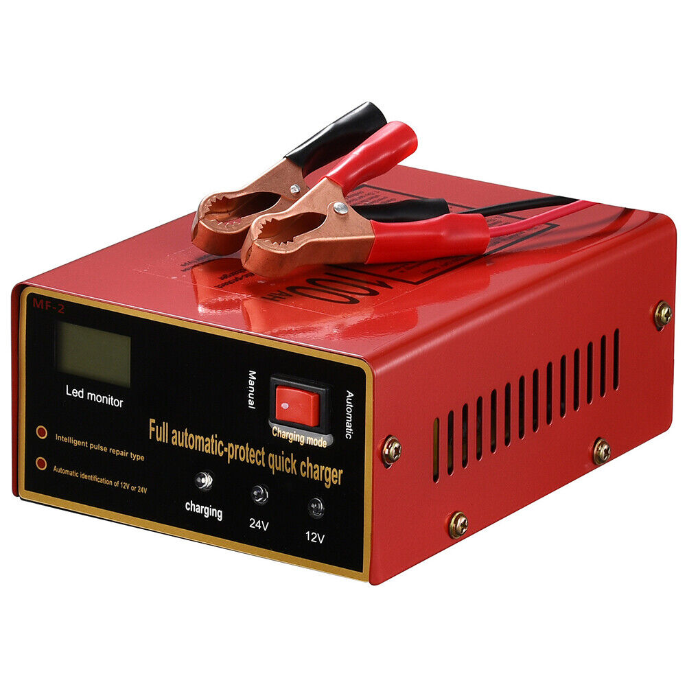 US Maintenance Free Battery Charger 12V/24V 10A 140W Output For Electric Car Pro