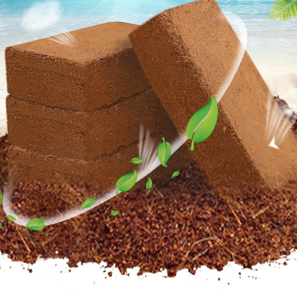 US 2-4Pc 650G Coco Coir Bricks Coconut Fiber Organic Soil Plant Growing Media