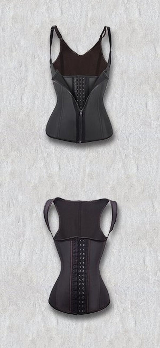 Women's Latex Underbust Training Cincher Workout Waist Trainer Corset 6 Steel