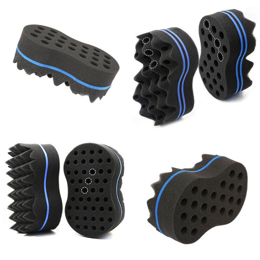 US 2-4 Pcs Double Side Barber Brush Sponge Locking Afro Curl Twist Dreads Coil