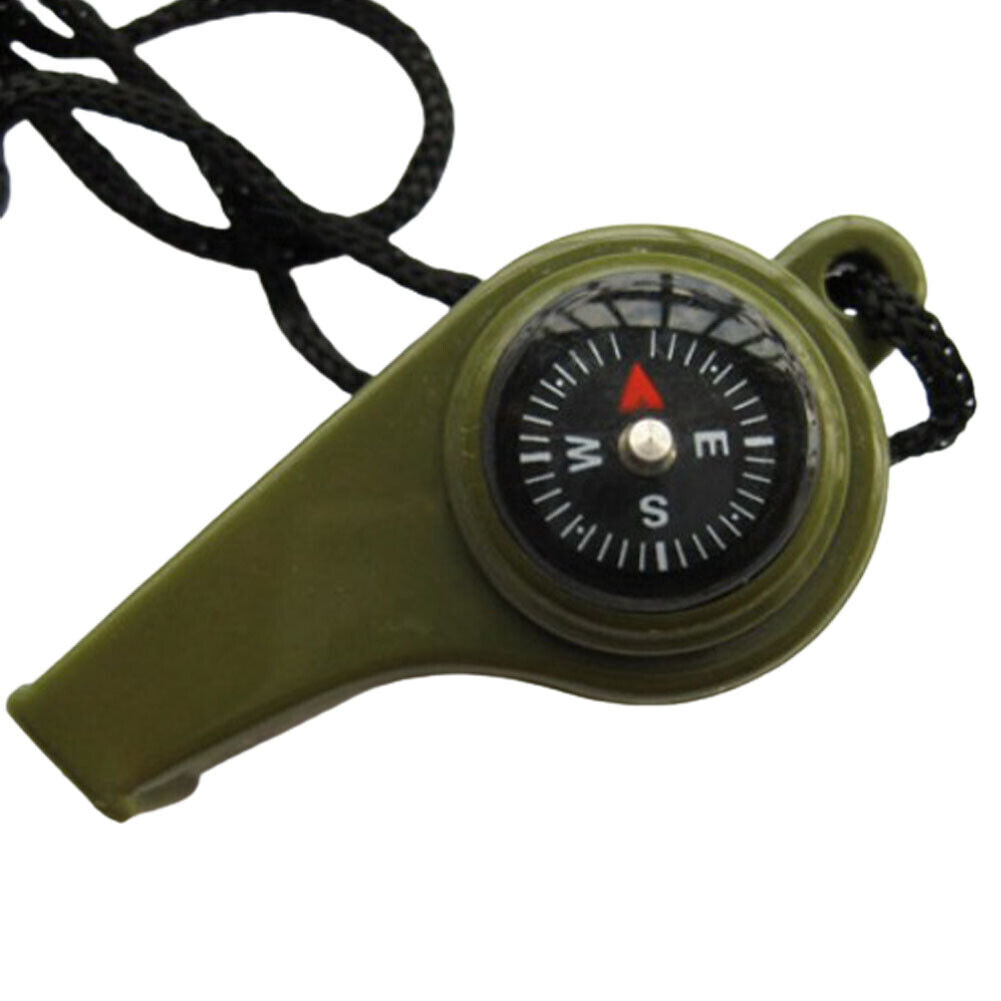 US 3-6 Pc 3-in-1 Whistle Compass Thermometer EDC Outdoor Emergency Gear Survival