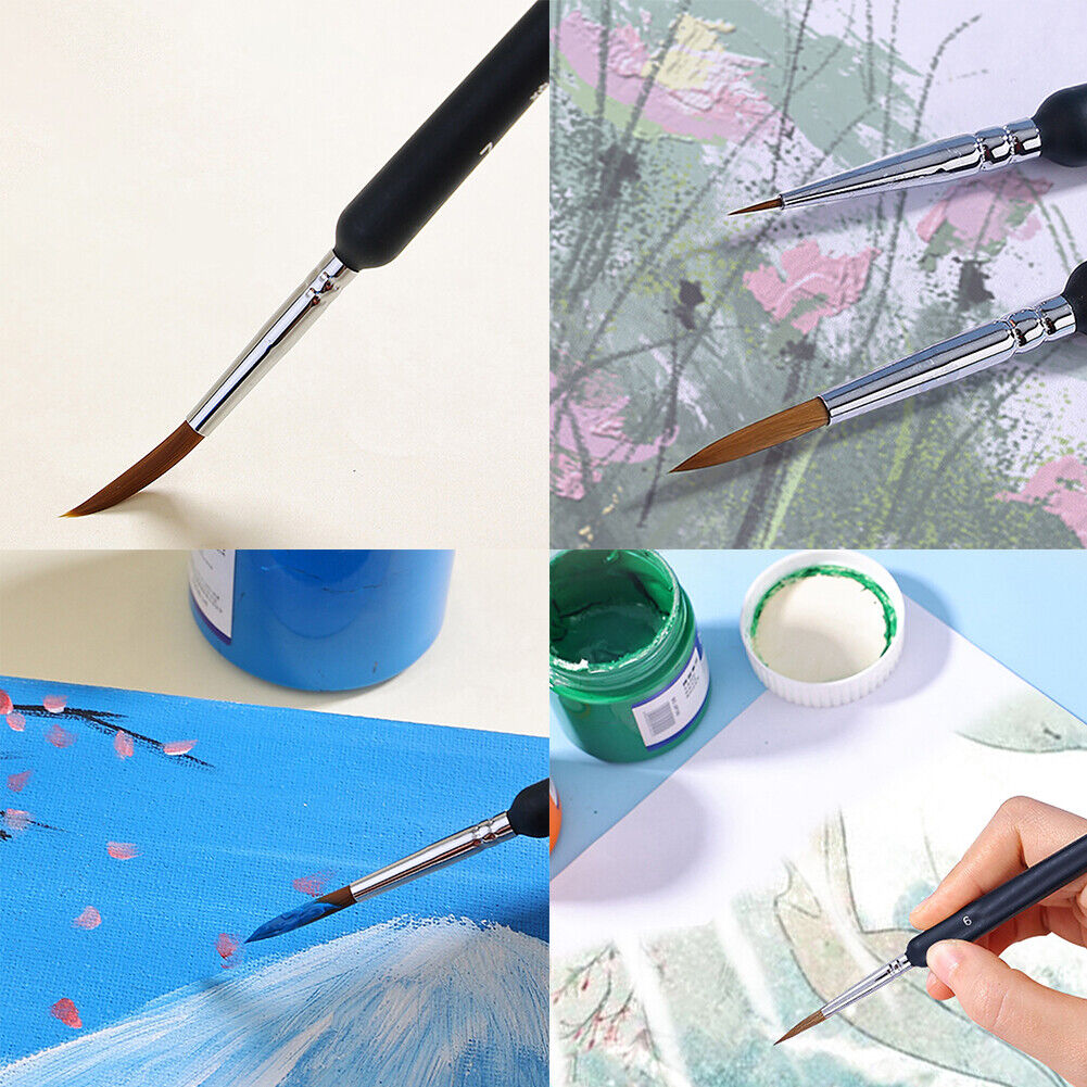 US 18-36  Pcs Miniature Paint Brush Weasel Hair Brush Fine Art Nail Oil Painting