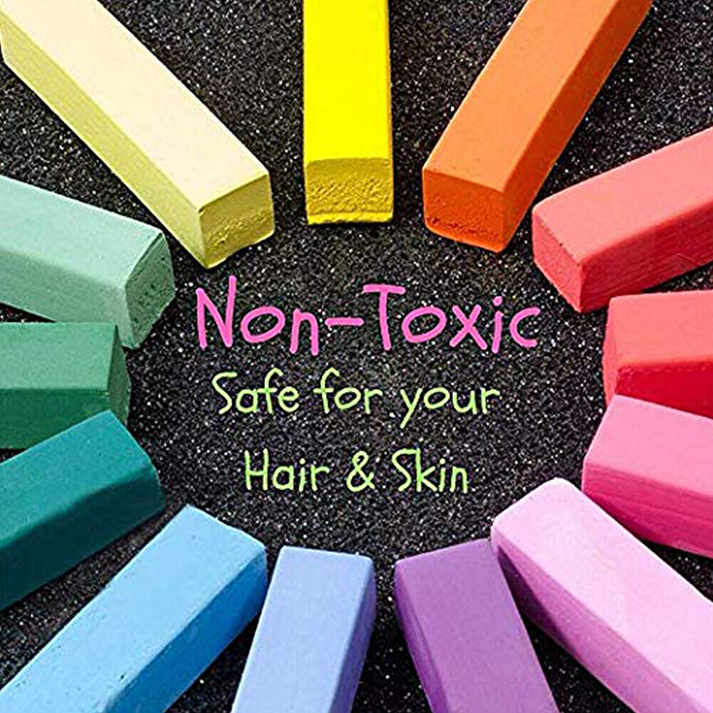 US 12-24 Color Set Temporary Hair Chalk Set Washable Color One-time Dye Kid Safe