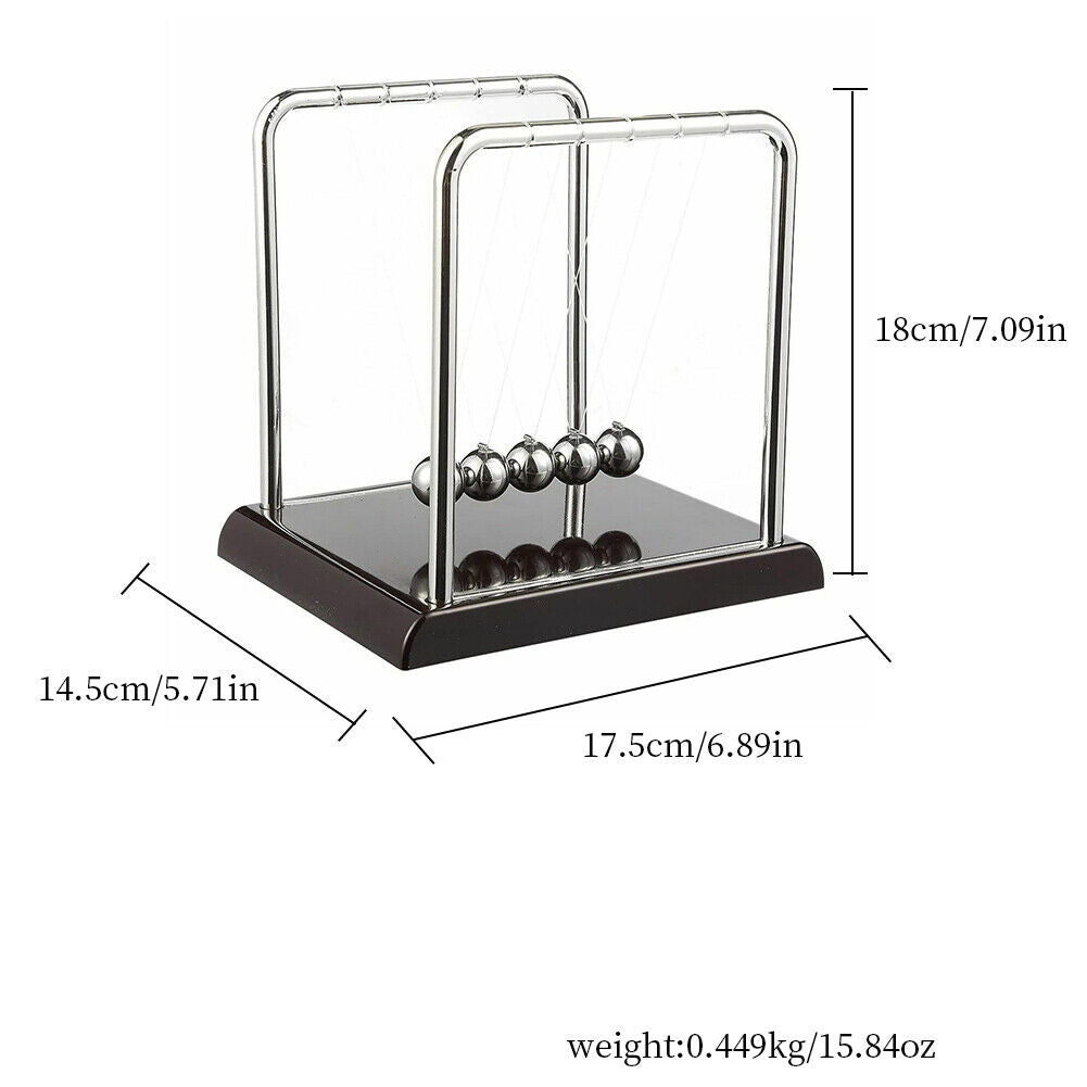 US 1-2 Pack Finetons Cradle Pendulum Motion Desk Swinging Kinetic Balls 7 x 6 In