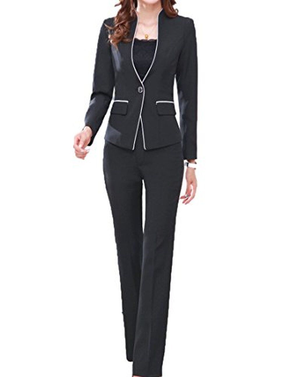 MFrannie Women's Elegant Layer Business OL Coat and Pants Slimming Suit Set