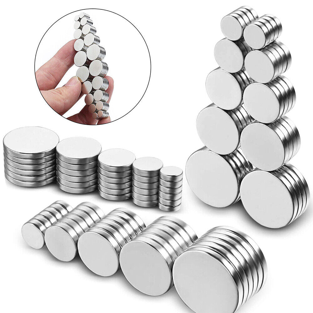 US 10-100 Pcs Neodymium Magnets Round Disc N35 Super Strong Rare Earth Thin S/L