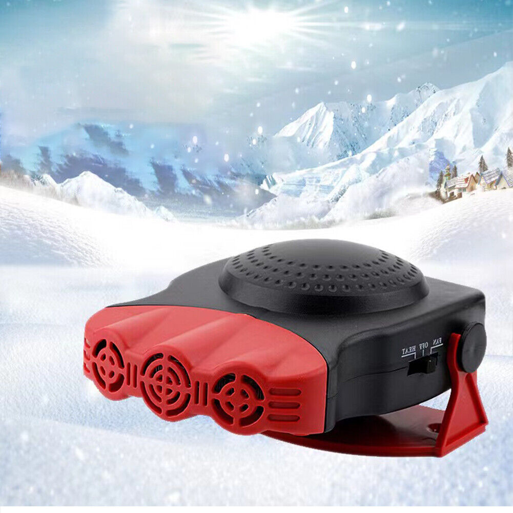 US 1-2 Pack Car Heater 12V 150W Automobile Windscreen Fan Function 3-Outlet Plug