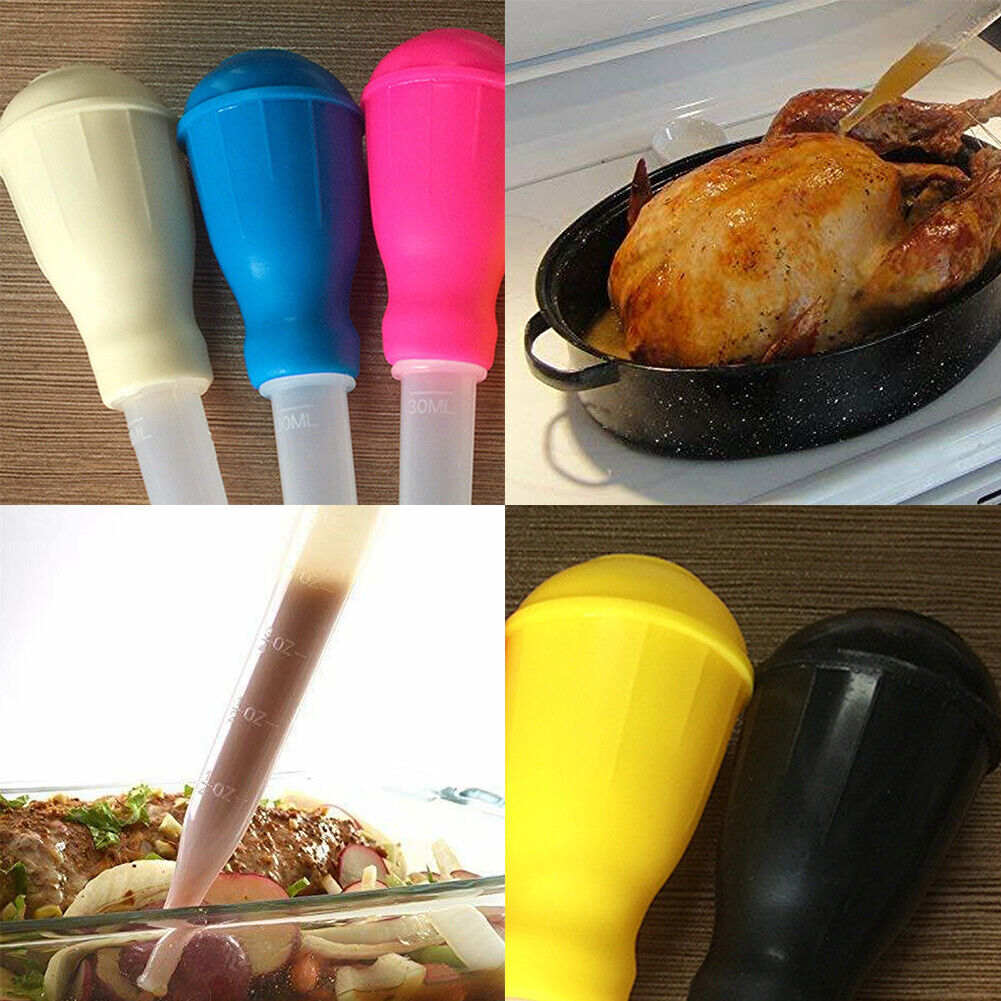 US 2-4Pc Meat and Poultry Baster Heat Resistant BPA Free Turkey Syringe 30ML/1OZ