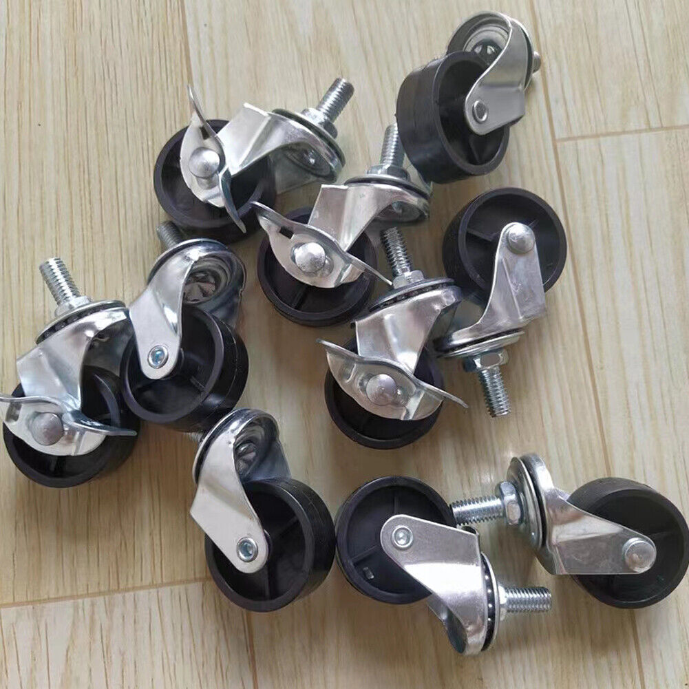 US 8-16 Pc 3 Inch Rubber Casters Heavy Duty Safety Brake Wheel For Shelving Rack