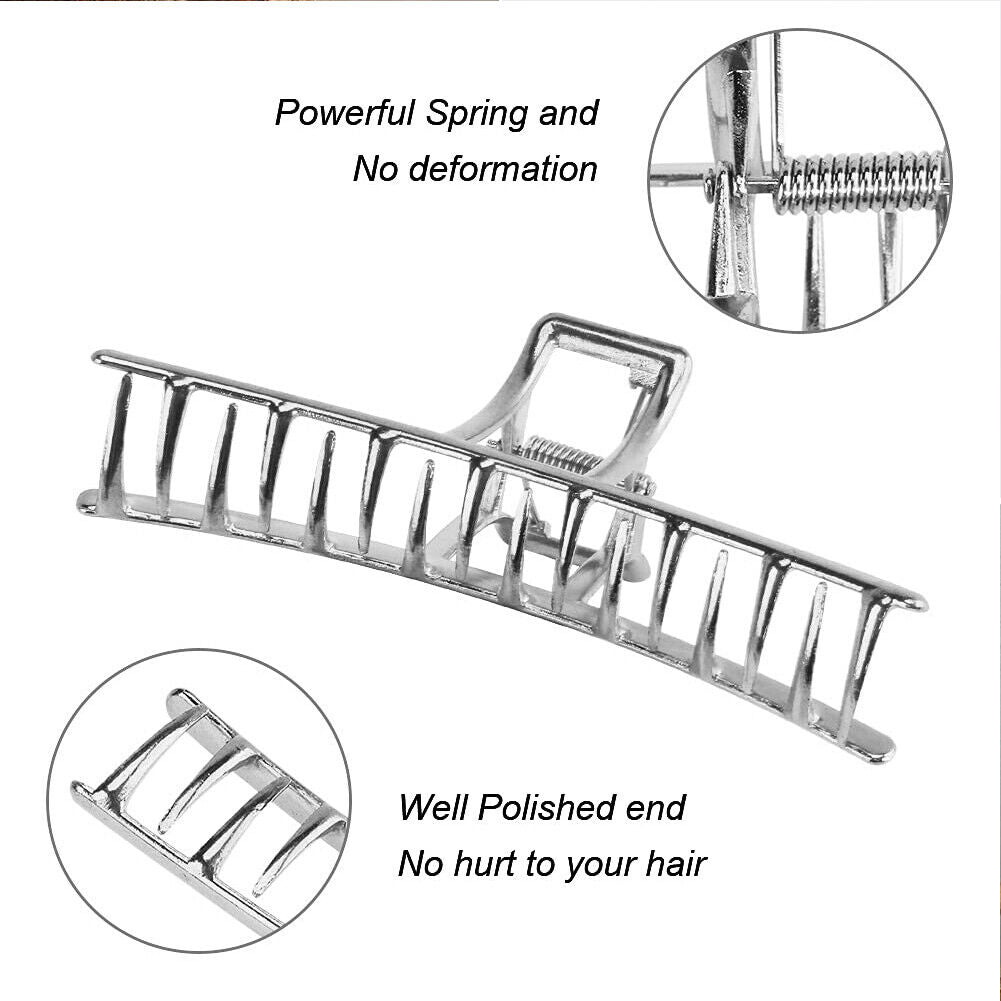US 5-10 Pack Metal Jumbo Hair Claw Clip Large Strong Hold for Thick Hair Nonslip