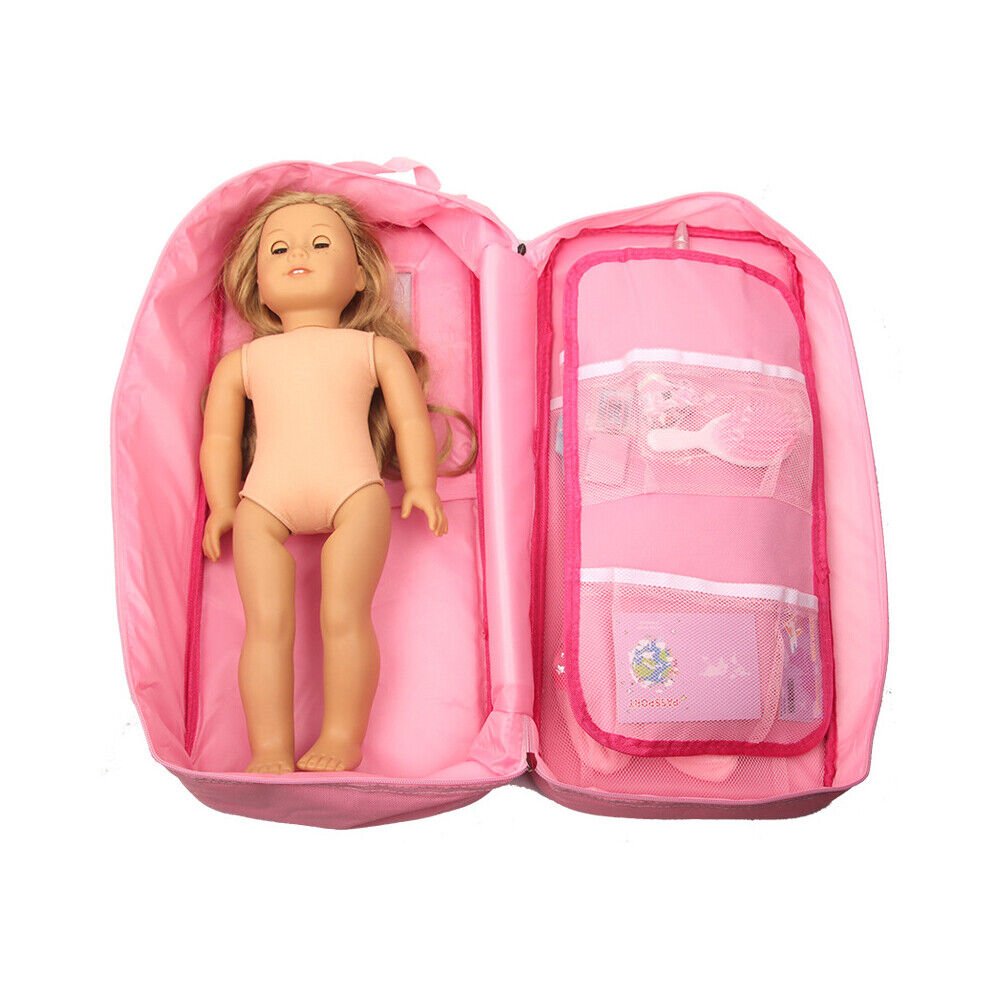 US 18-inch Doll Case Carrier Suitcase Storage Travel for American Girls Doll