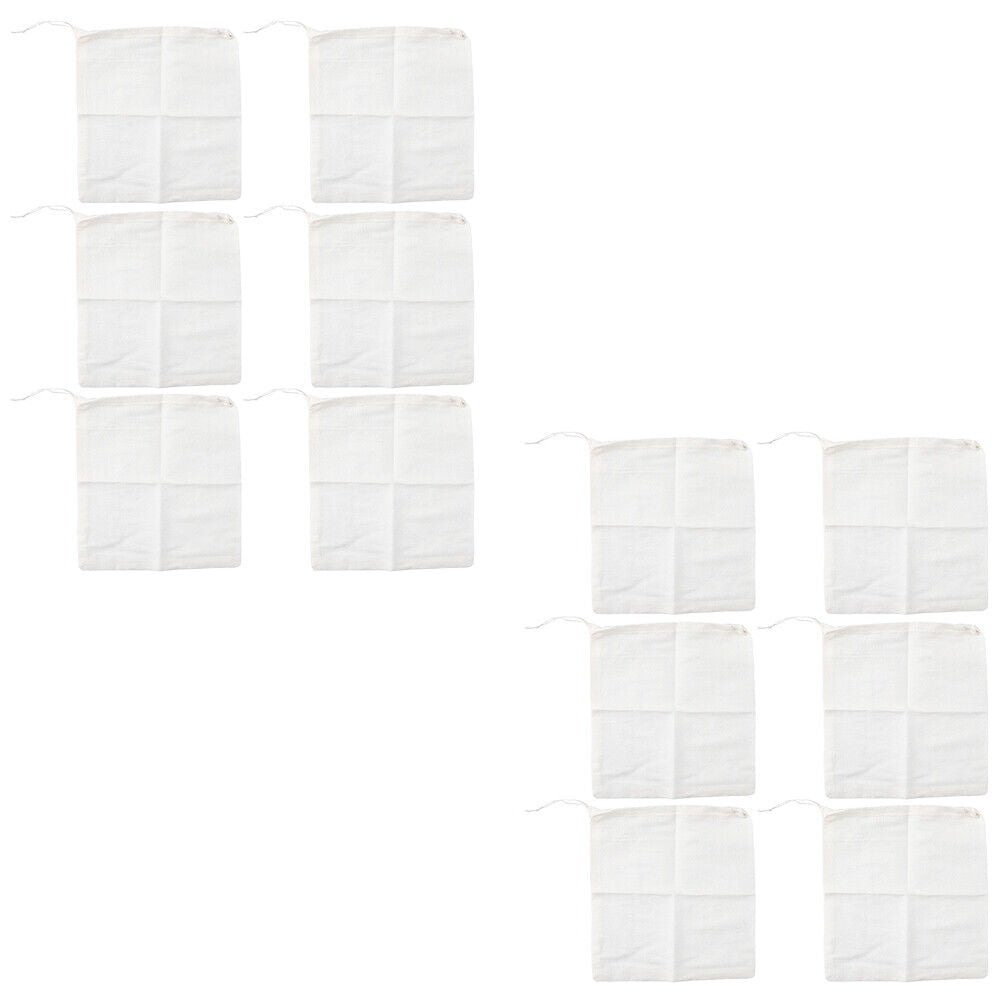 US 6-12Pc Organic Cotton Nut Milk Bag Reusable Food Strainer Brew Coffee Cloth