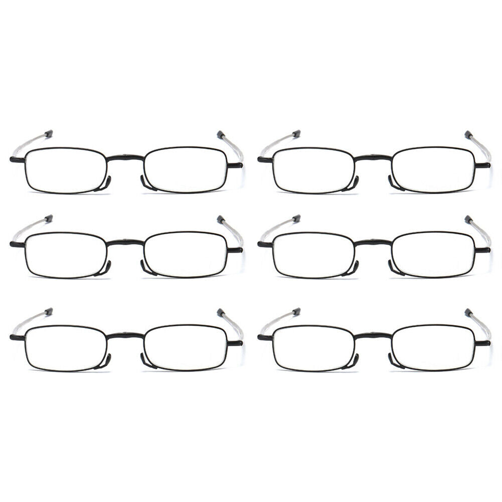 US 3Pc Read Fold Metal Compact Anti-Blue Light Reading GlassesWith Carrying Case