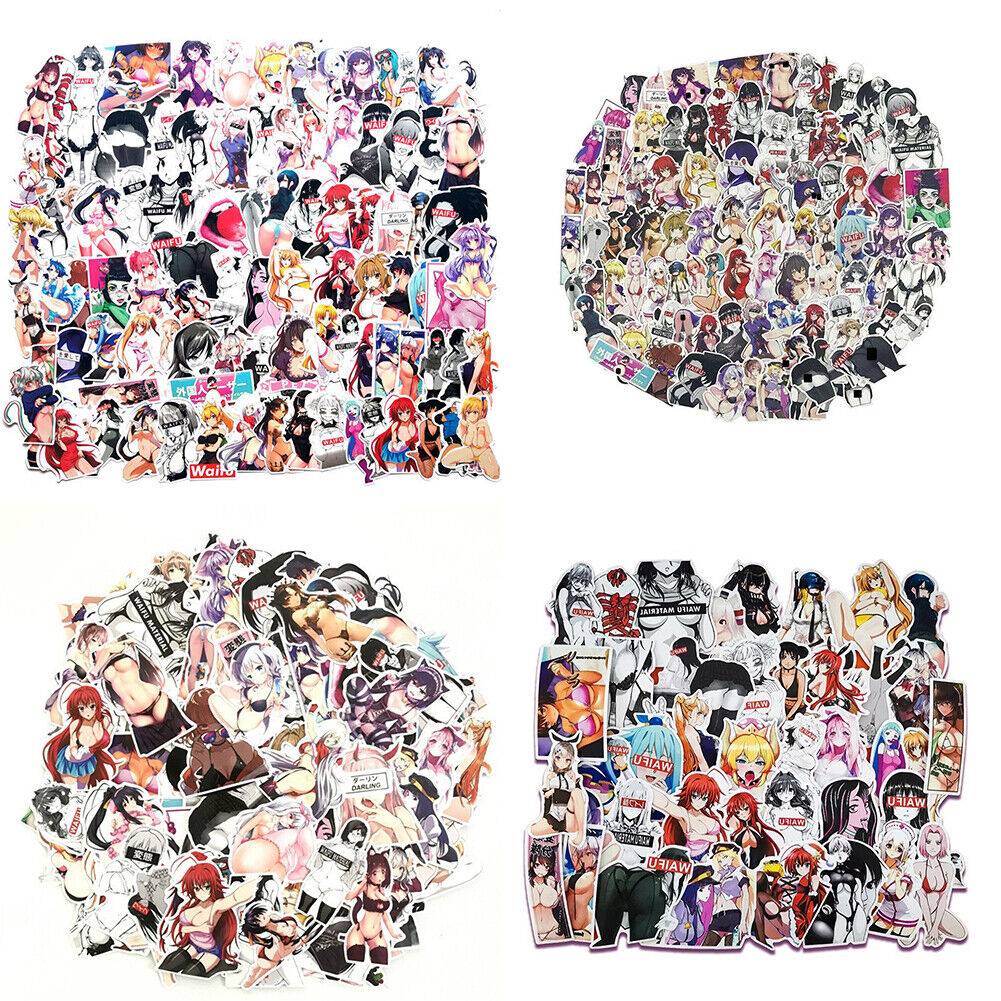 US 100-200 Pcs Sexy Anime Stickers Waifu Girl Explicit Beautiful Gorgeous Vinyl