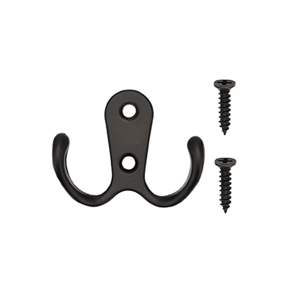 US 20-40 Pc Heavy Duty Double Prong Coat Double Hooks Wall Mounted Retro Utility