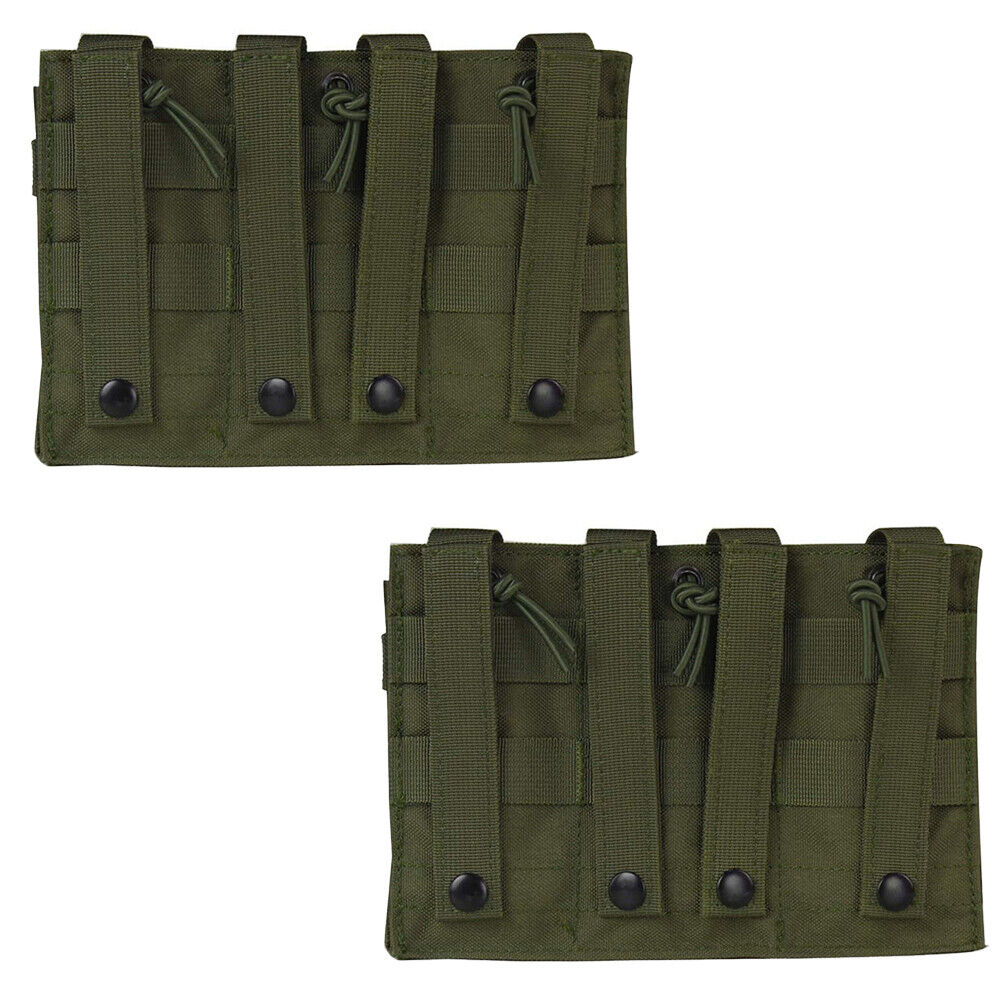 US Tactical Molle Triple Magazine Pouch Nylon Open 5.56 .223 Rifle Mag Holder