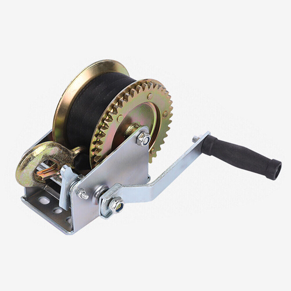 US Hand Gear Winch Crank Strap ATV Boat Trailer Heavy Duty w/19.68Ft Strap 600lb