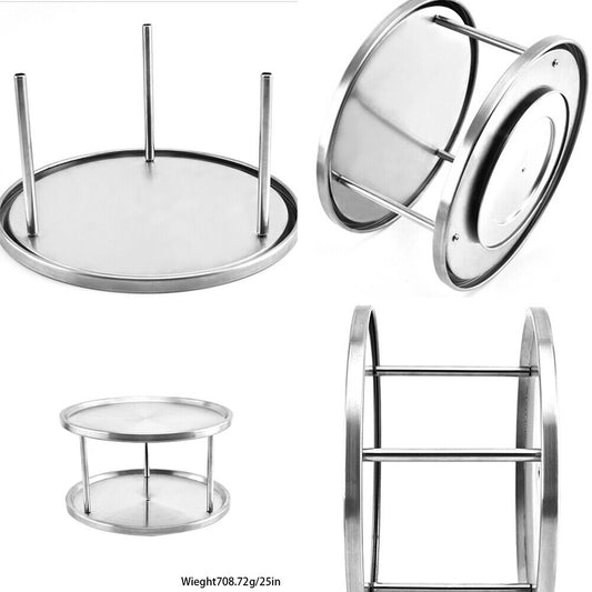 US 1-2 Pack 2 Tier 360° Turntable Kitchen Spice Organizer Rack for Cabinet 10.5"
