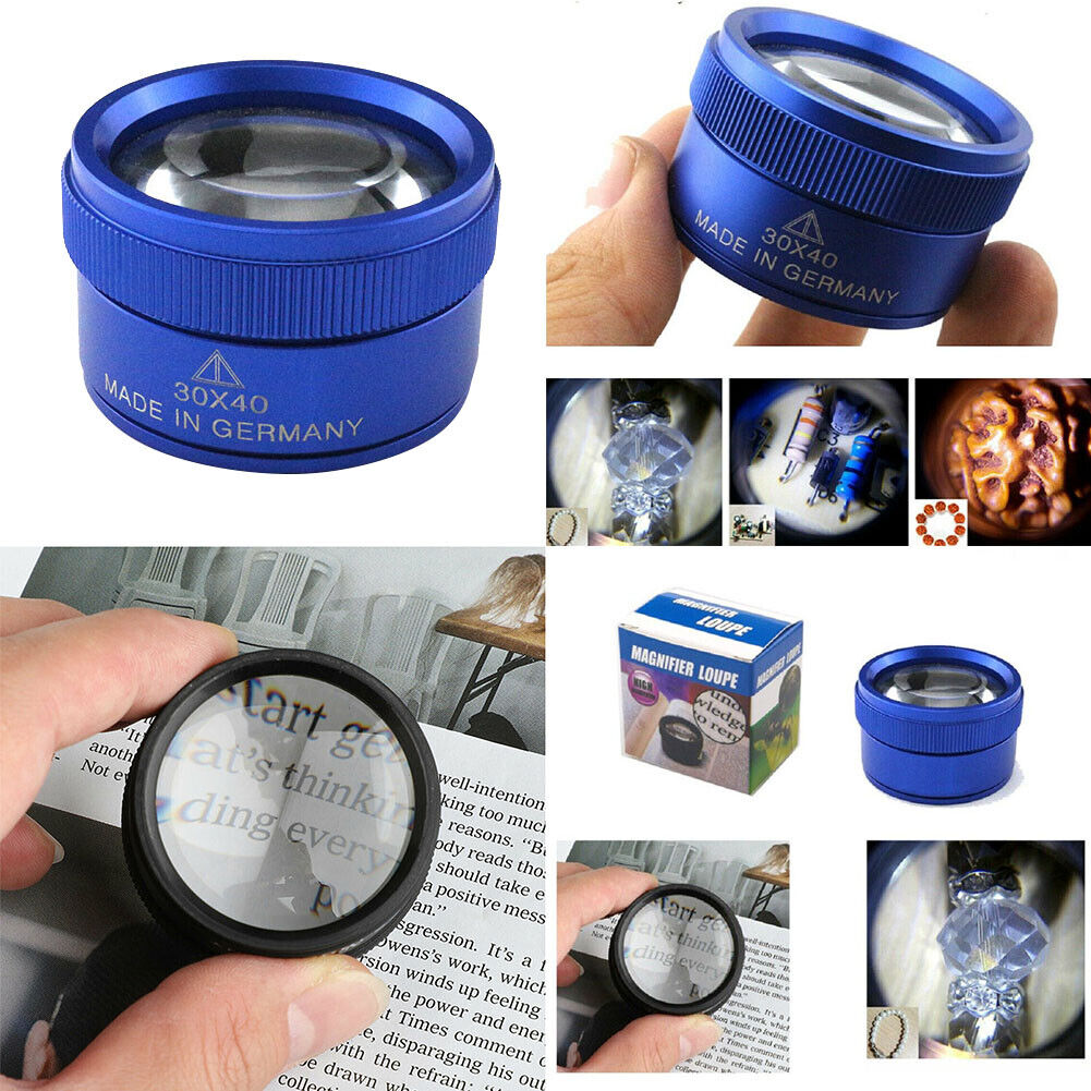 US 1-2 40x30 Magnifying Loupe Eye Glass Loop Pocket Magnifier Jeweler Watch Gems