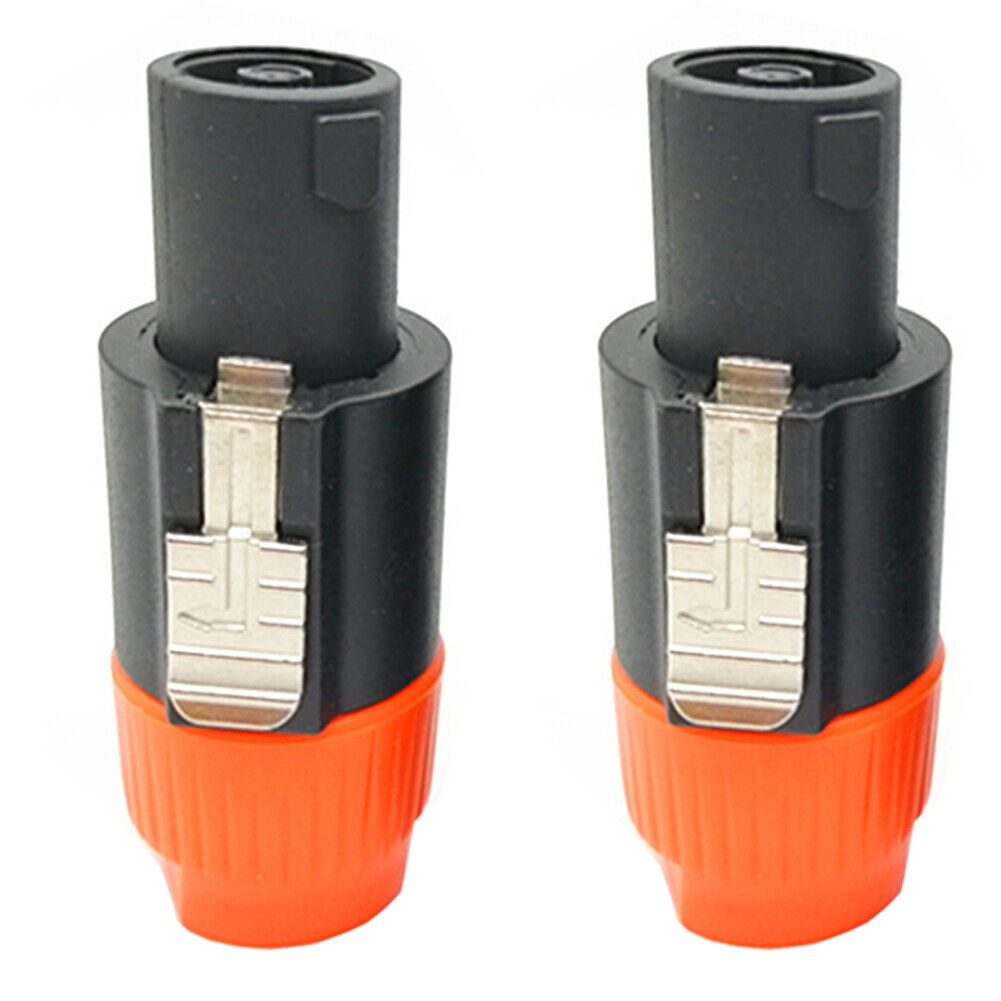 US1-2Pc Cable Adapter Connector Speakon Male Plug 4Pole Audio Speaker(-1+1，-2+2)